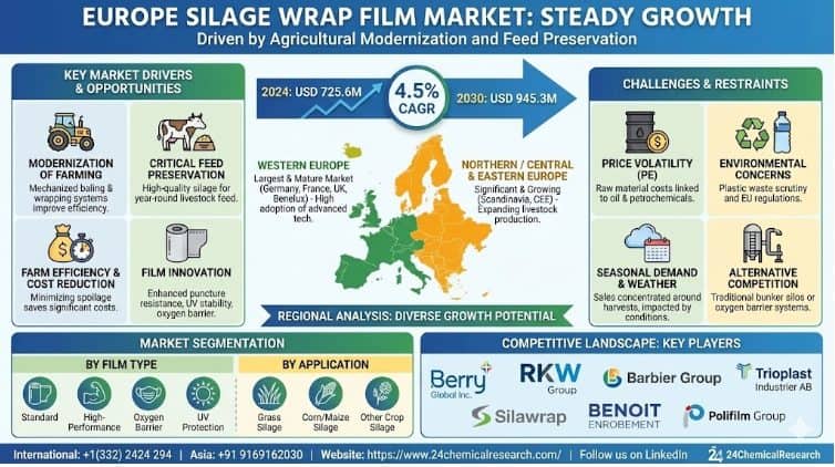 Europe Silage Wrap Film Market Demonstrates Steady Growth, Driven by Agricultural Modernization and Feed Preservation