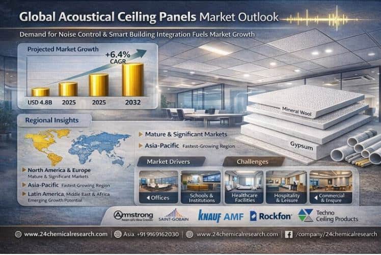 Global Acoustical Ceiling Panels Market Demonstrates Strong Growth, Driven by Demand for Noise Control and Smart Building Integration