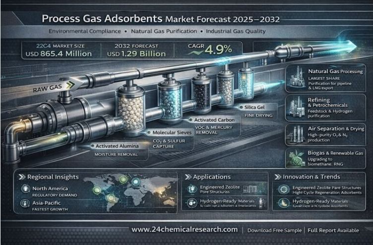 Process Gas Adsorbents Market Global Forecast Report 2025–2032: Segment Insights, Innovation Trends & Leading Players