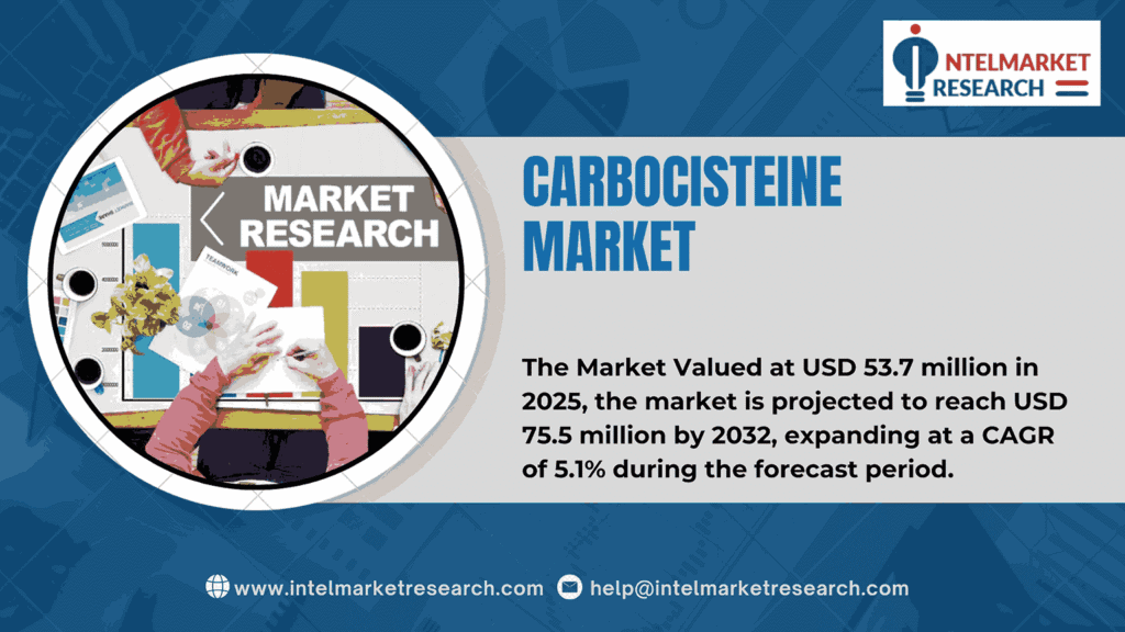 Carbocisteine Market Size Set to Reach USD 75.5 Million by 2032 | Global Outlook 2025–2032