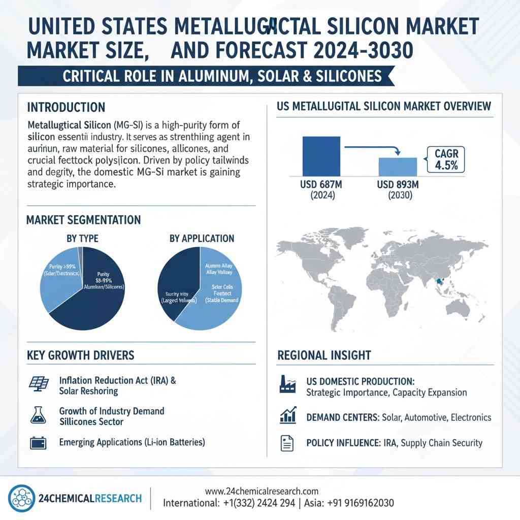 United States Metallurgical Silicon Market Size, Share, and Forecast 2024–2030
