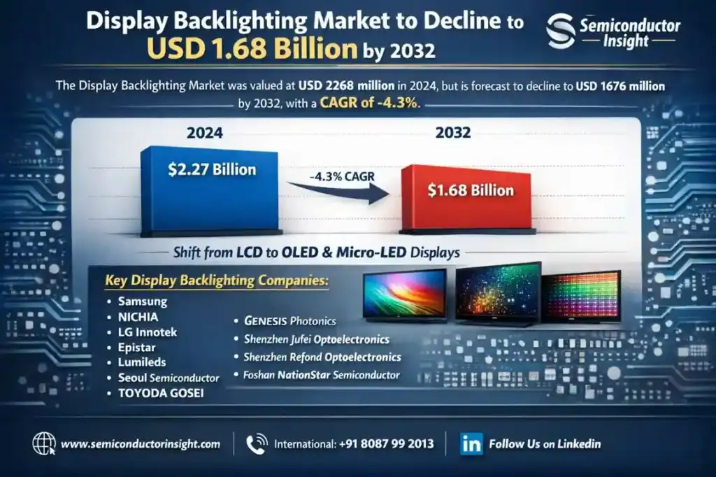 Display Backlighting Market to Decline to USD 1.68 Billion by 2032
