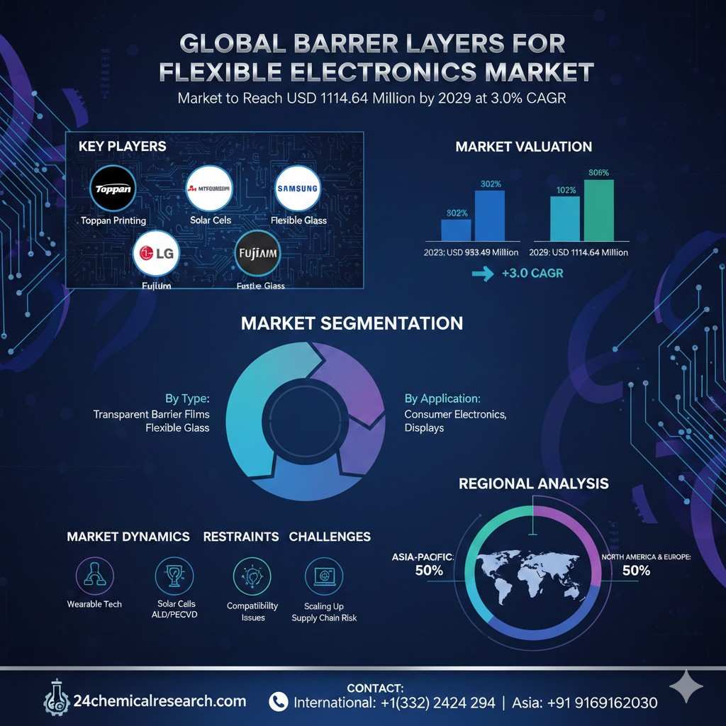 Global Barrier Layers for Flexible Electronics Market to Reach USD 1114.64 Million by 2029 at 3.0% CAGR