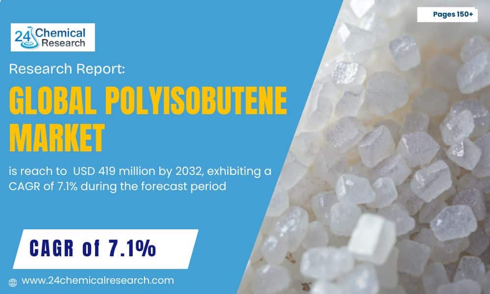 Polyisobutene Market Size to Reach USD 419 Million by 2032 | 7.1% CAGR Driven by Automotive & Bio-Based PIB Demand