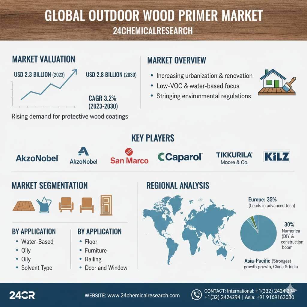 Global Outdoor Wood Primer Market: Steady Expansion to USD 2.8 Billion by 2030, Driven by Eco-Friendly Innovations and Rising Urban Construction Demand