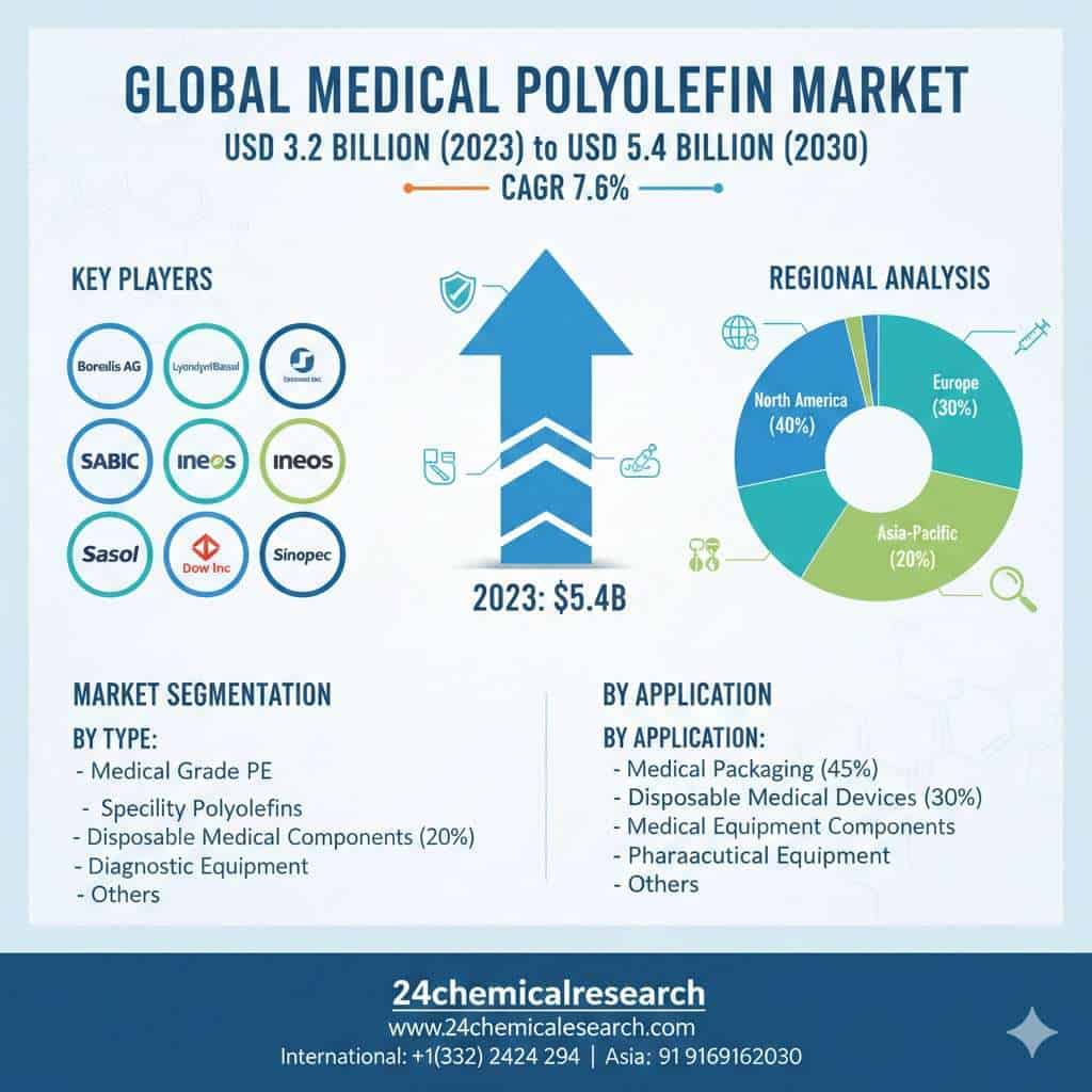 Global Medical Polyolefin Market USD 3.2 Billion 2023 to USD 5.4 Billion 2030