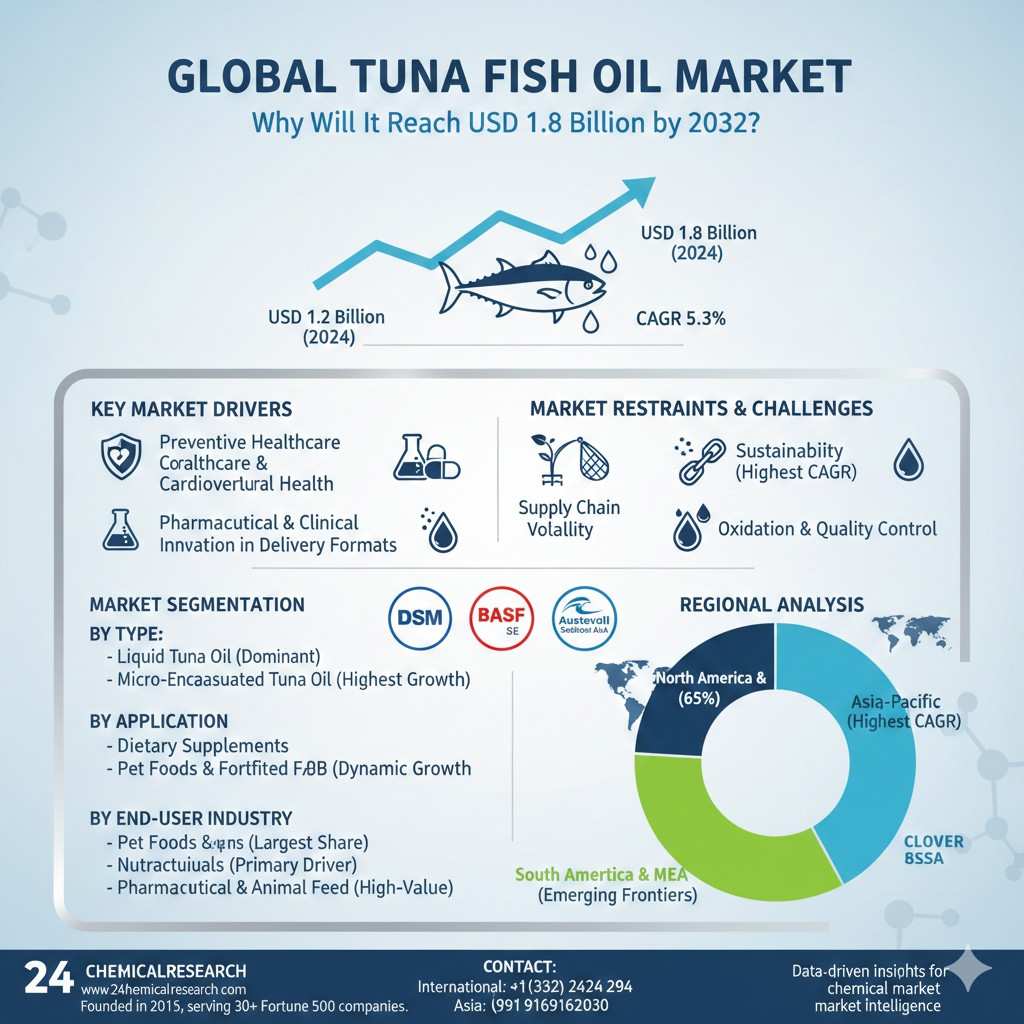 Why Will Global Tuna Fish Oil Market Reach USD 1.8 Billion by 2032