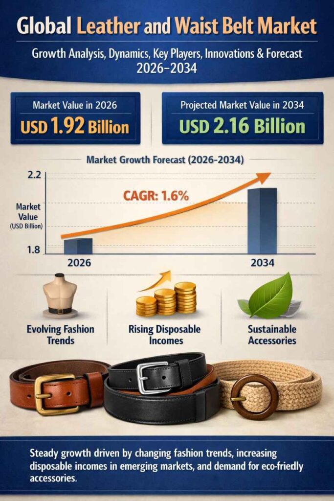 Global leather and waist belt market | CAGR of 1.6%