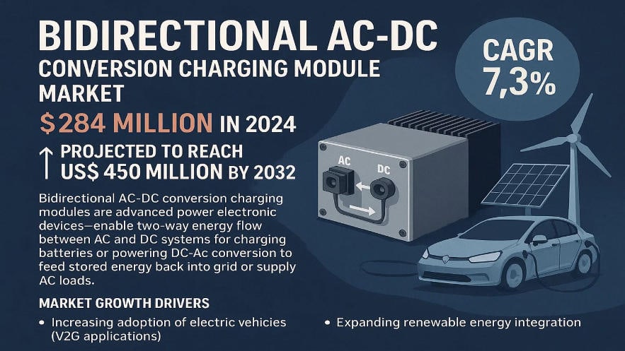Bidirectional AC-DC Conversion Charging Module Market: Semiconductor Manufacturing to Experience a CAGR of 7.3% by 2032