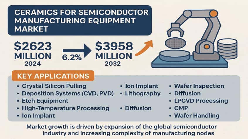 Ceramics For Semiconductor Manufacturing Equipment Market Poised for Robust Growth by 2032 — Fueled by High-Precision Semiconductor Fabrication