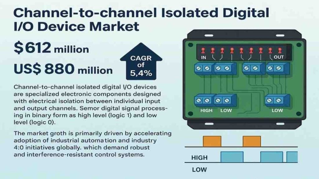 Channel-to-Channel Isolated Digital I/O Device Market Advances at 5.4 Percent CAGR Through 2032