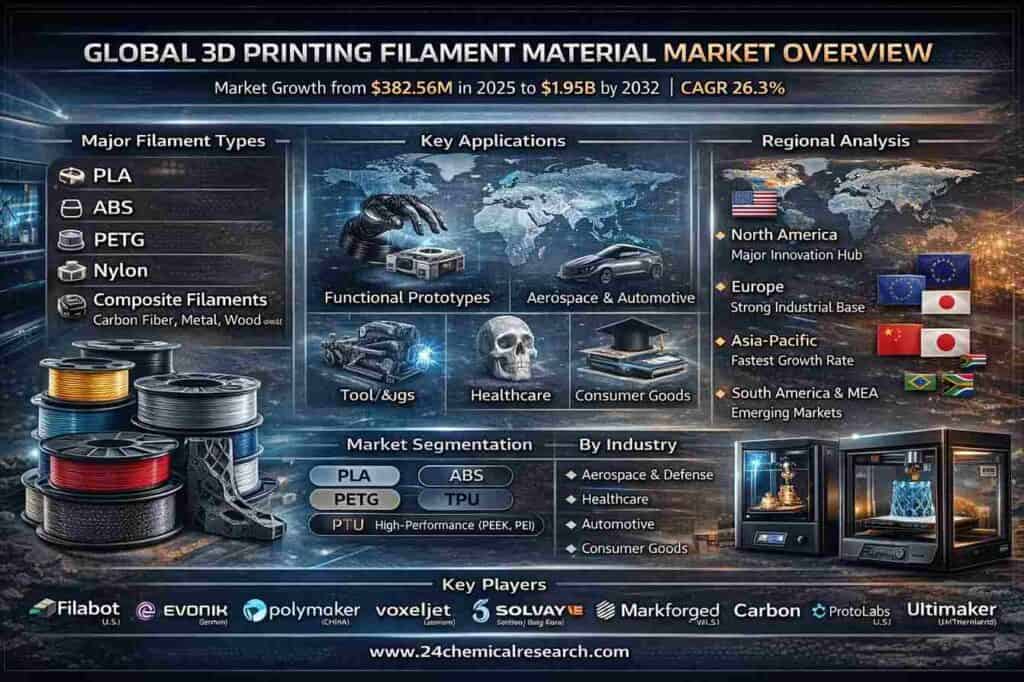Can Advanced Materials Sustain a 26.3% CAGR to Propel the 3D Printing Filament Market to .95 Billion by 2032?