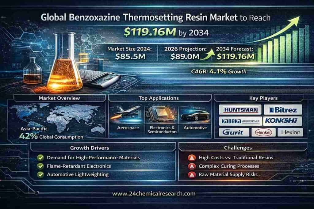 Global Benzoxazine Thermosetting Resin market projected to grow from USD 89.0 million in 2026 to USD 119.16 million by 2034