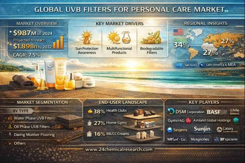 Global UVB filters for personal care market projected to grow from USD 1.06 billion in 2025 to USD 1.89 billion by 2032