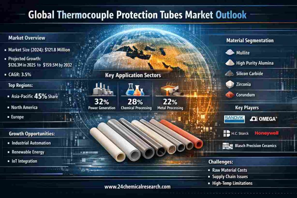 Global thermocouple protection tubes market projected to grow from USD 126.3 million in 2025 to USD 159.5 million by 2032