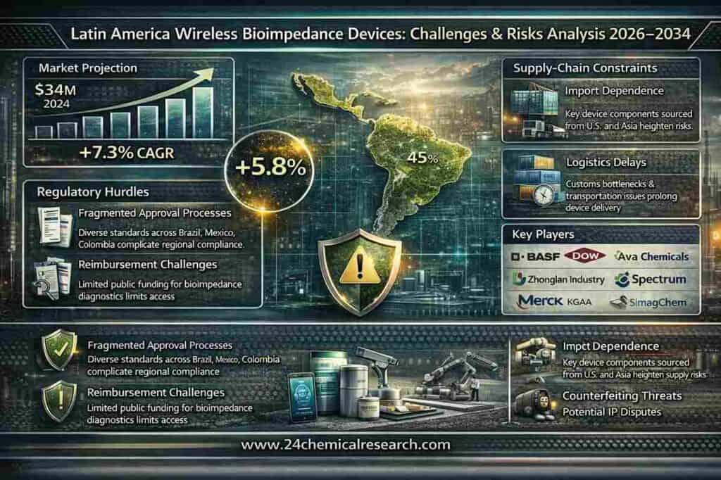 Latin America wireless bioimpedance devices market challenges and risks analysis covering regulatory issues and supply-chain constraints