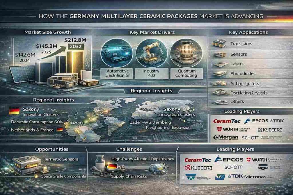 Germany Multilayer Ceramic Packages Market Size, Trends & Forecast 2025–2032 | CAGR 4.9%