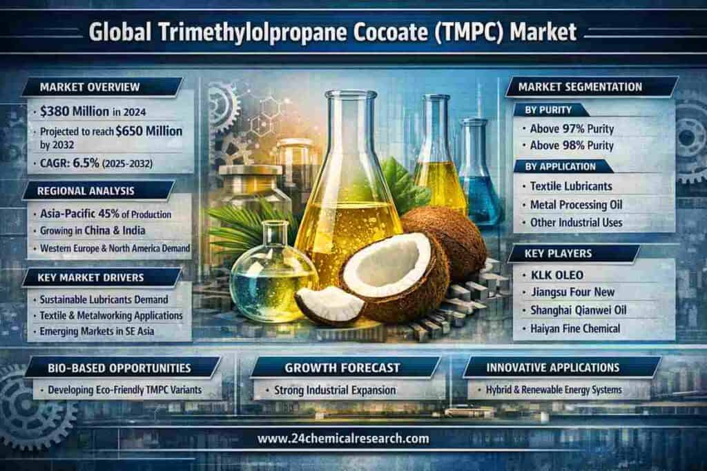 Global Trimethylolpropane Cocoate (TMPC) Market was valued at approximately USD 650 million by 2032,