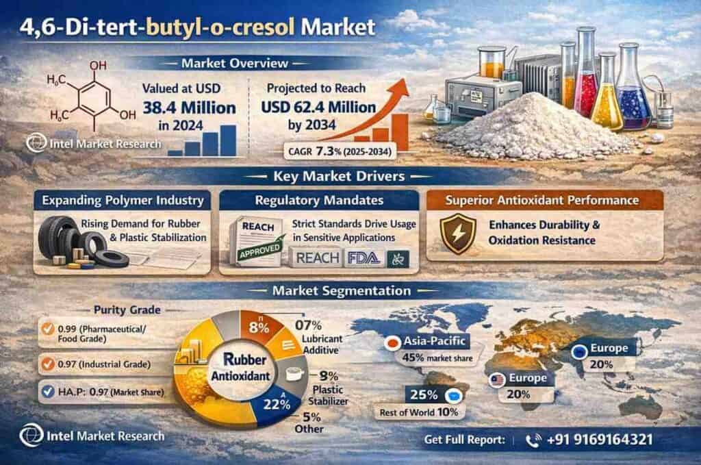 世界の4,6-Di-tert-butyl-o-cresol市場|7.3のCAGR%