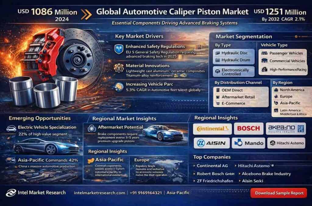 global Automotive Caliper Piston market |CAGR of 2.1%