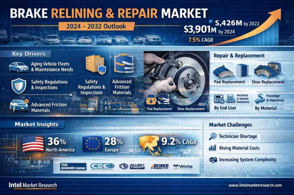 global Brake Relining and Repair market | CAGR of 7.5%