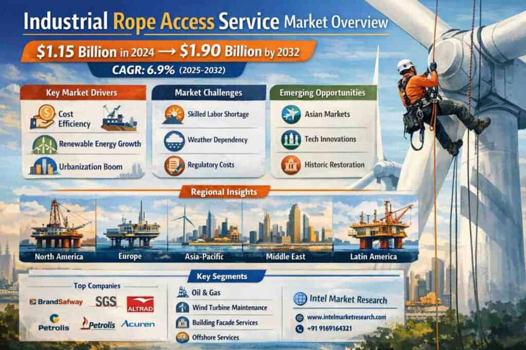 世界の産業用ロープアクセスサービス市場|CAGR of6.9%