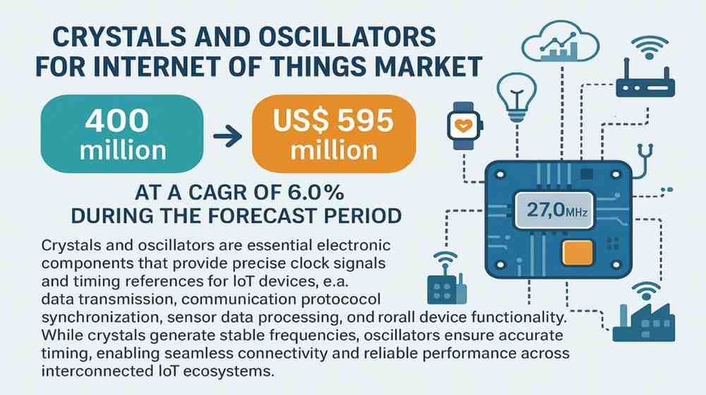 Why Is the Crystal and Oscillators for IoT Market Expected to Reach USD 595 Million by 2032?