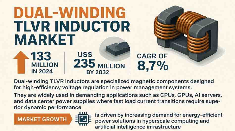 Dual-Winding TLVR Inductor Market Forecast Highlights USD 235 Million Revenue Potential