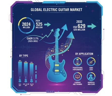 Electric Guitar Market  CAGR in Growth : Share, Value, Size and Analysis Insights
