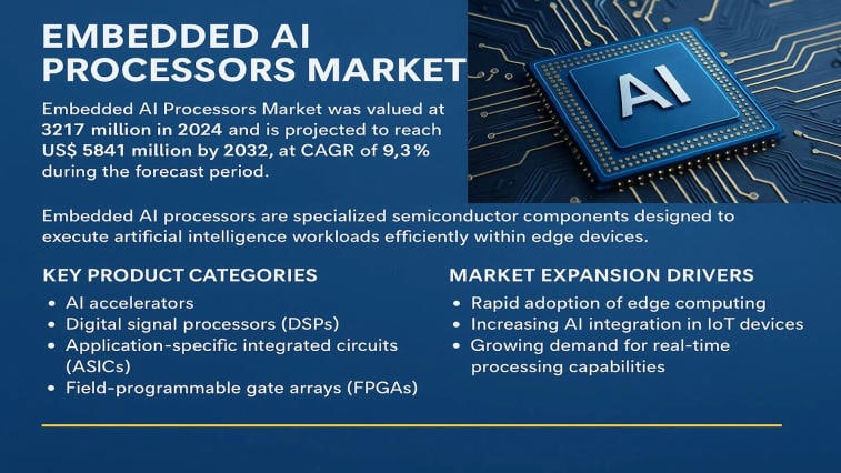 Embedded AI Processors Market Poised for Strong Growth by 2032 — Driven by Edge AI & Intelligent Automation