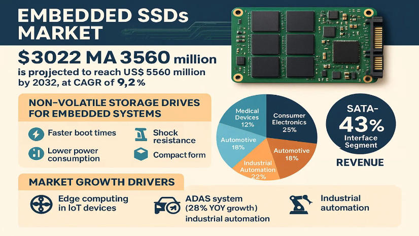 Embedded SSDs Market Poised for Strong Growth by 2032 — Driven by Edge Computing & Industrial Digitalization