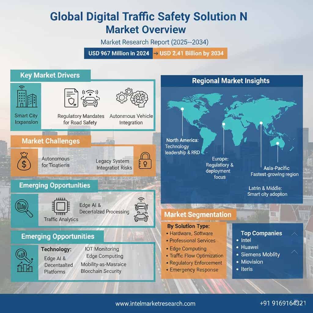 Why Is the Global Digital Traffic Safety Solution Market Growing at a 14.2% CAGR Through 2034?