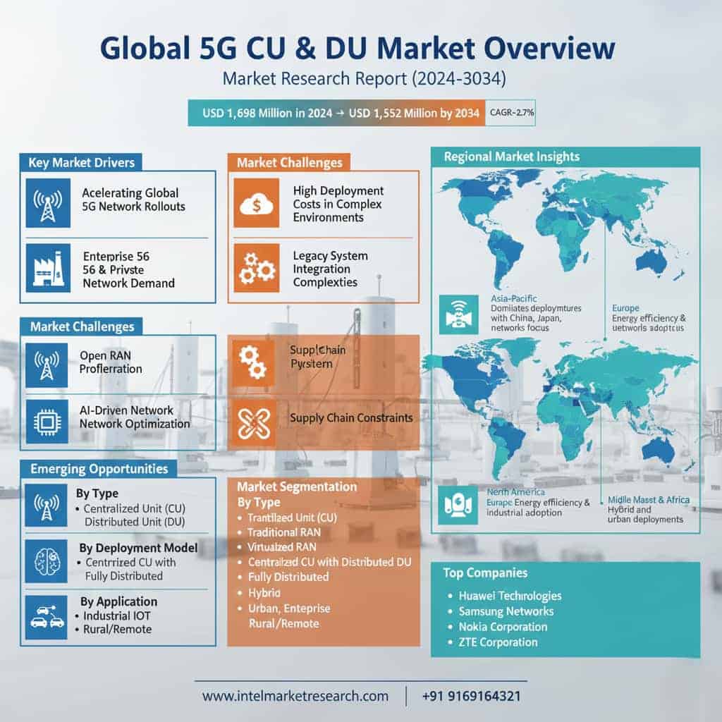 What Factors Are Driving a -2.7% CAGR in the Global 5G CU and DU Market (2024–2034)?