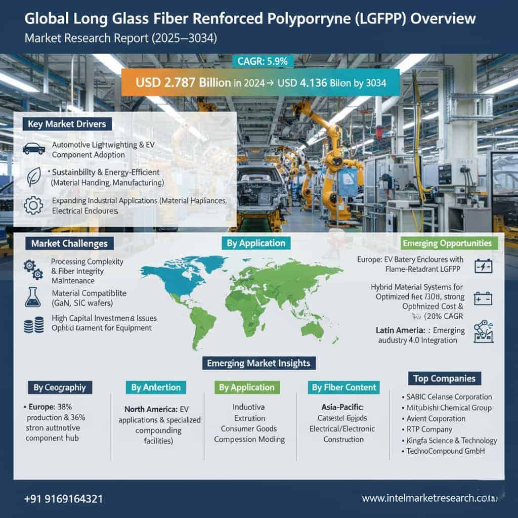 Global Long Glass Fiber Reinforced Polypropylene Market to Reach USD 4.14 Billion by 2034 | 5.9% CAGR