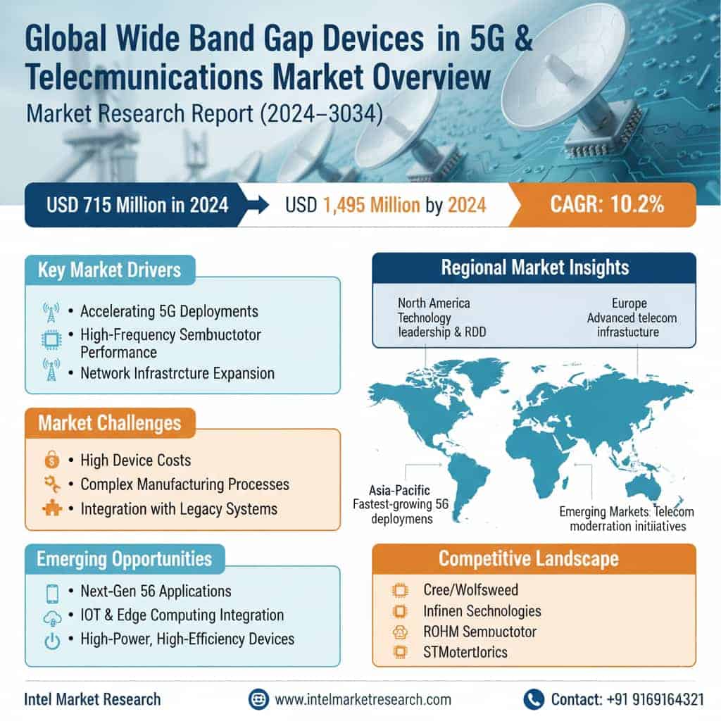 What Is Driving the 10.2% CAGR in the Global Wide Band Gap Devices Market for 5G & Telecommunications (2024–2034)?