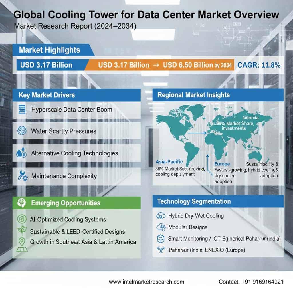 Why Is the Global Cooling Tower for Data Center Market Expected to Grow at a 11.8% CAGR by 2034?