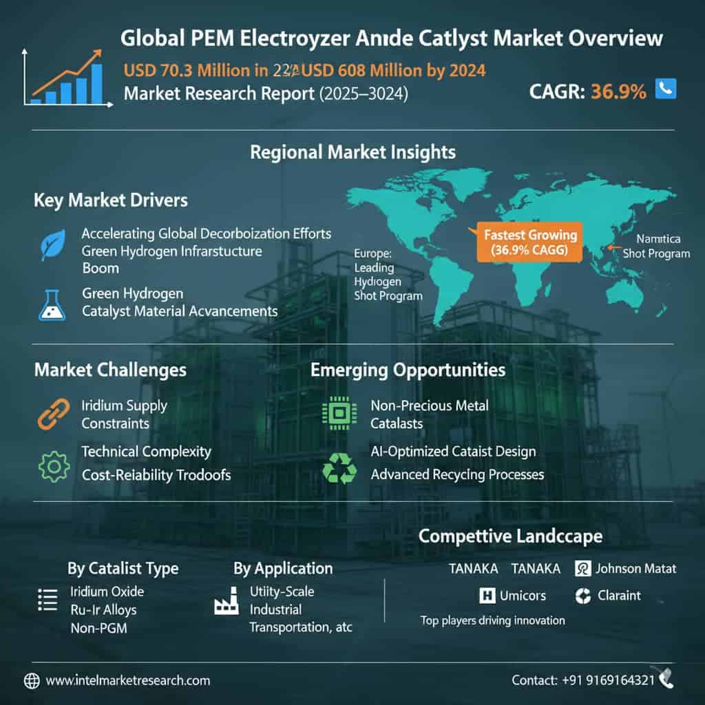 PEM Electrolyzer Anode Catalyst Market Poised for Rapid Growth at 36.9% CAGR Through 2034
