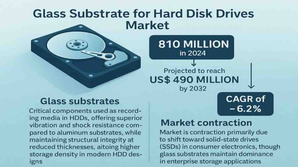 Glass Substrate for HDD Market Drops from USD 810 Million to USD 490 Million by 2032