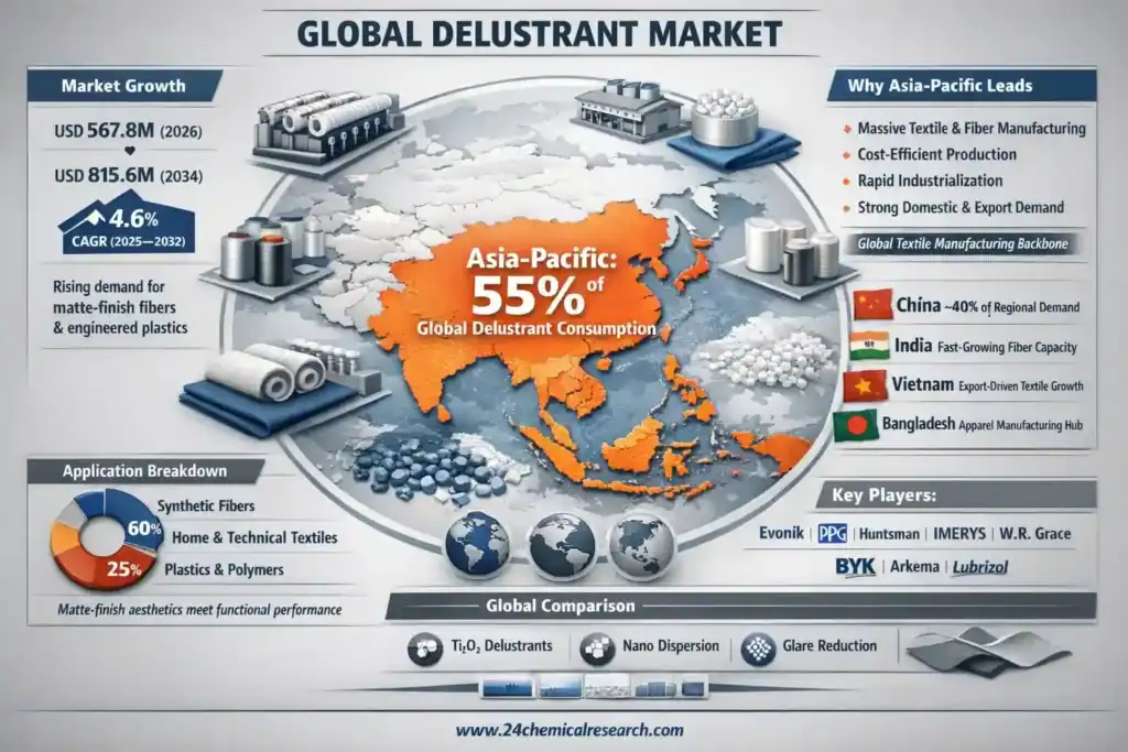 Why does the Asia-Pacific region dominate over half of the global delustrant consumption?