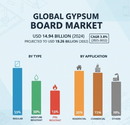 Global Gypsum Board Market Outlook and Competitive Landscape with 3.8% CAGR