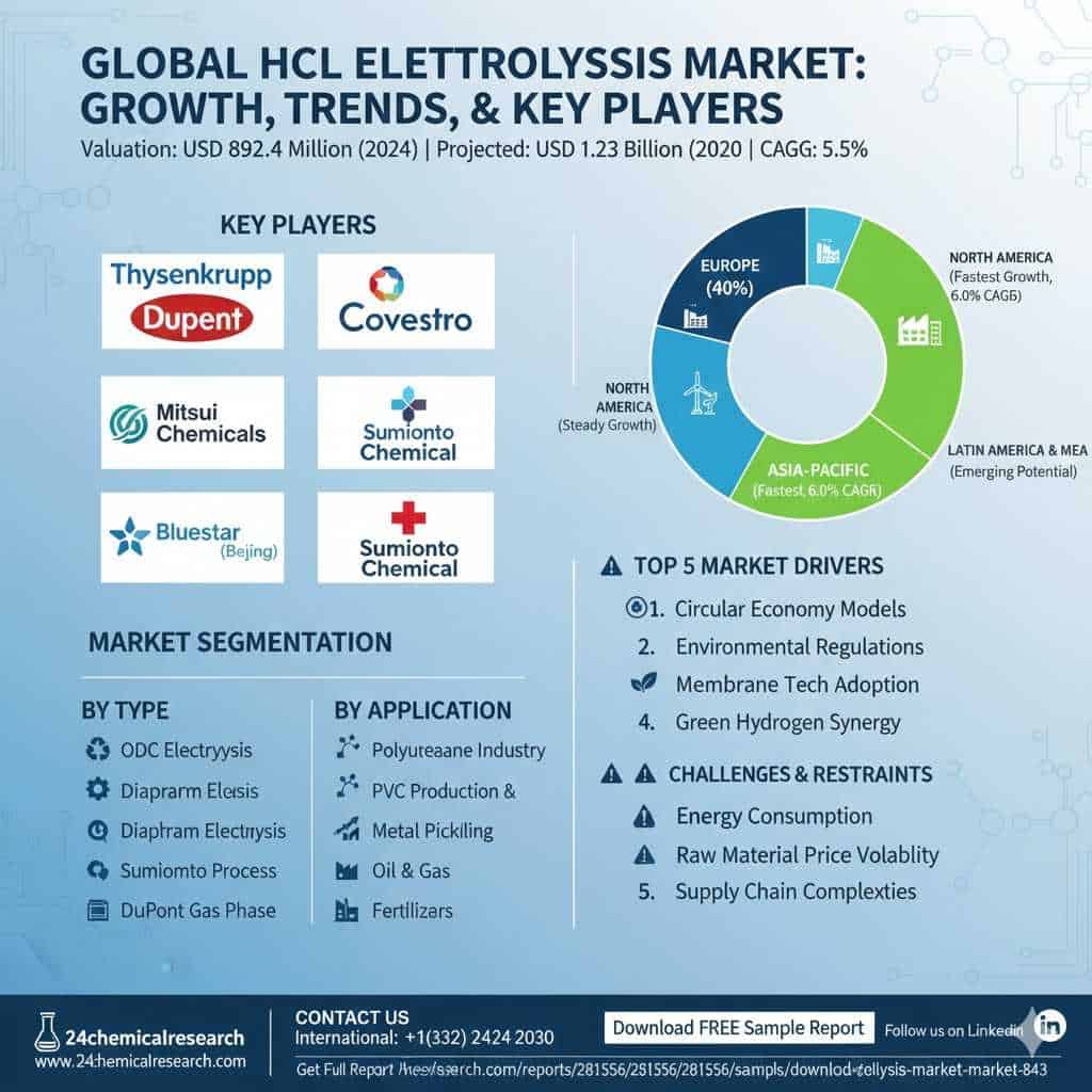Top 5 Drivers Powering the 5.5% CAGR in Global HCl Electrolysis Through 2030