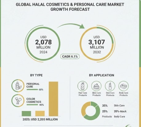 Halal Cosmetics and Personal Care Products Market  Analysis, Key Players, Segmentation, Application And Forecast 