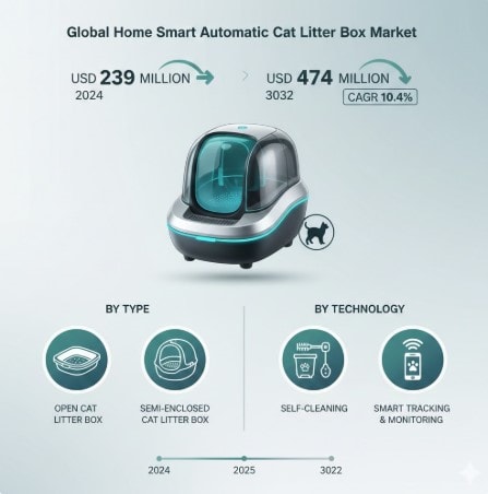 Home Smart Automatic Cat Litter Box Market  CAGR, Growth, Share, Value, Size, Analysis