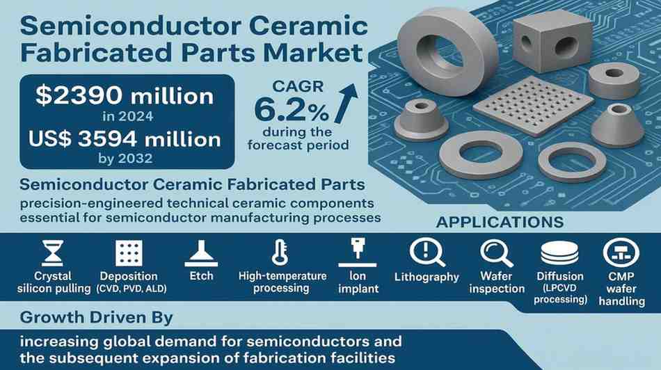 Rising Chip Demand Pushes Semiconductor Ceramic Fabricated Parts Market to USD 3.6 Billion