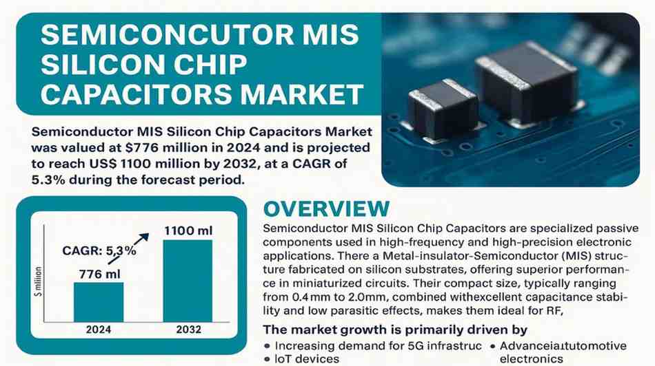 Semiconductor MIS Silicon Chip Capacitors Market, valued at a robust USD 776 million