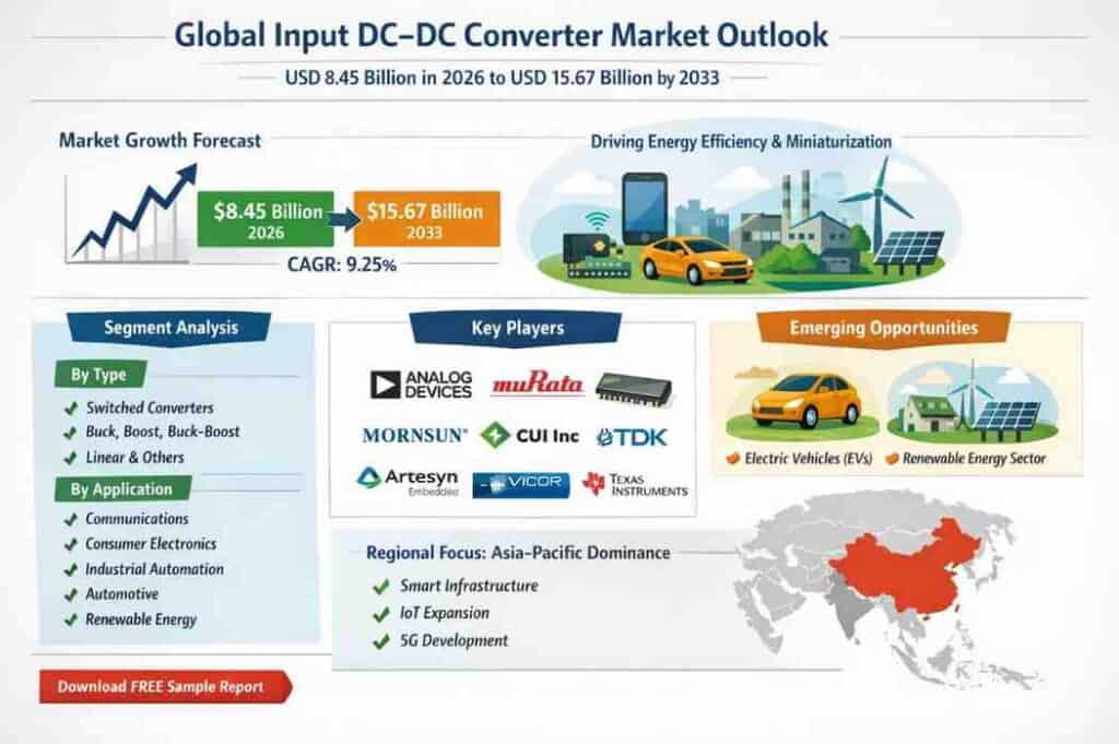 Global Input DC-DC Converter Market Outlook: USD 8.45 Billion in 2026 to USD 15.67 Billion by 2033