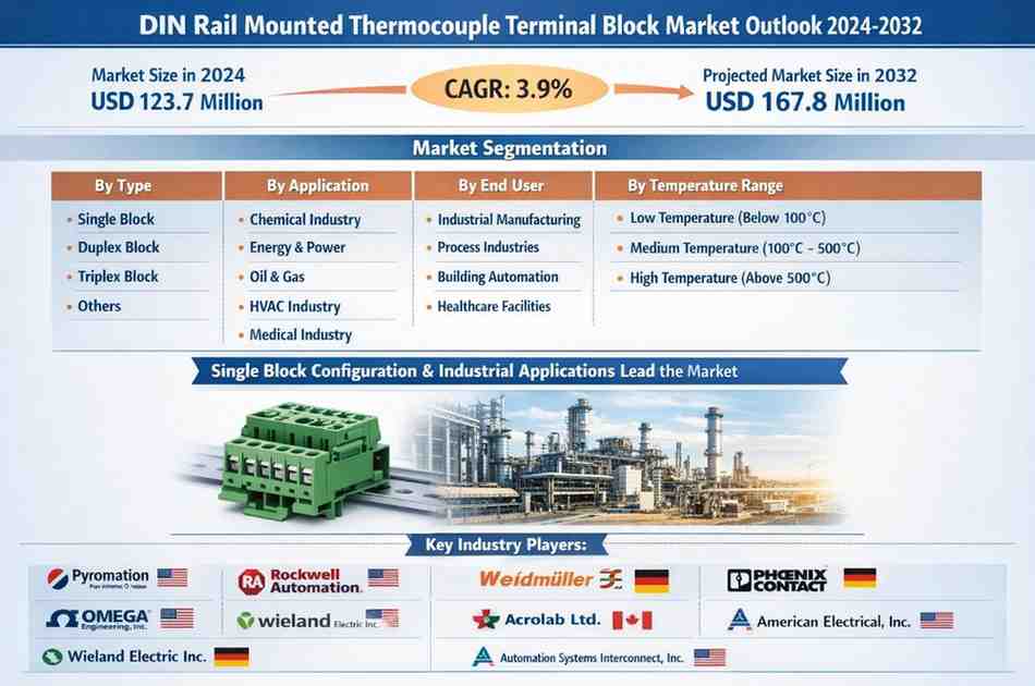 Global DIN Rail Mounted Thermocouple Terminal Block Market Outlook: USD 167.8 Million by 2032