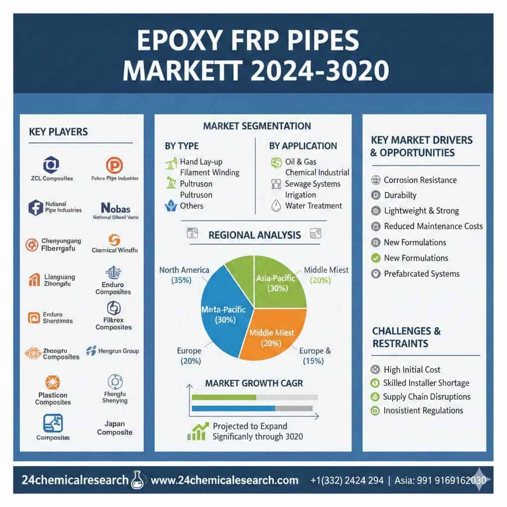 Epoxy FRP Pipes Market Report 2024-2030 – Oil & Gas, Water Treatment Applications