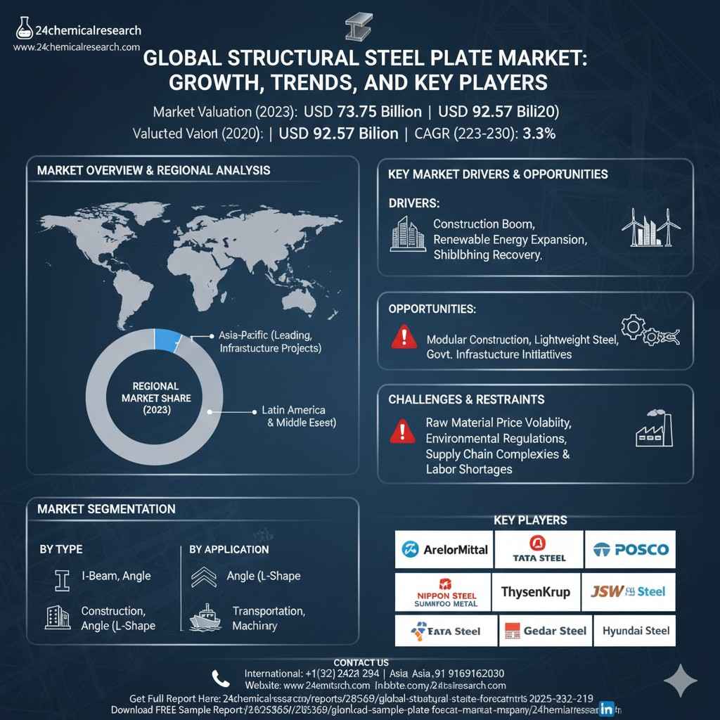 Why Structural Steel Plate Market is Growing at 3.3% CAGR to USD 92.57 Billion by 2030