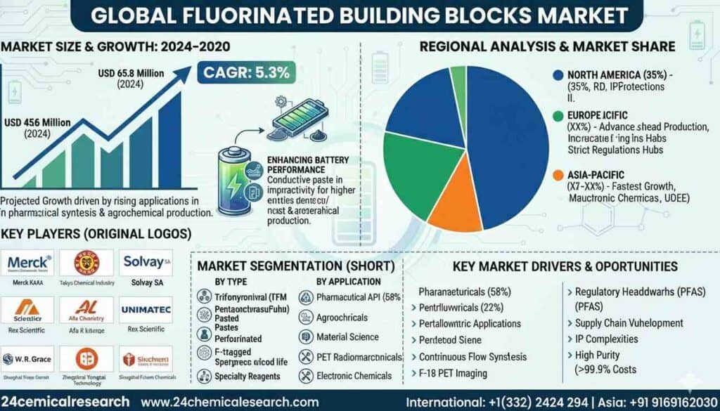 Fluorinated Building Blocks Market Value: USD 456.8 Million in 2024 to USD 623.5 Million by 2030 at 5.3% CAGR